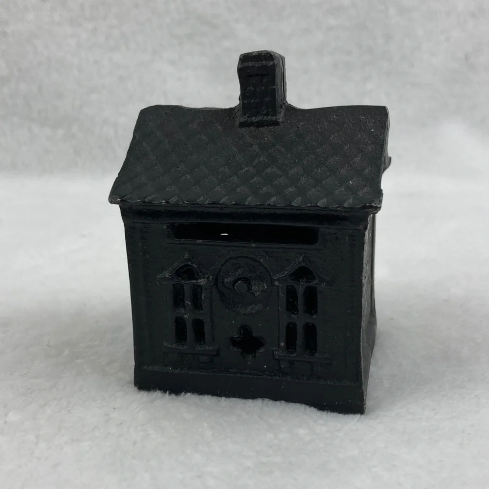 Heavy Black Cast Iron House Stamp Dispenser 3”
